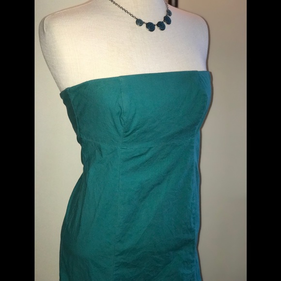 🌊 Ocean Blue Green A-Line  strapless Dress Gap - Picture 2 of 4